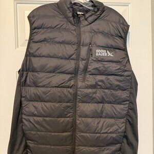 Eddie Bauer mens black puffy vest size XL